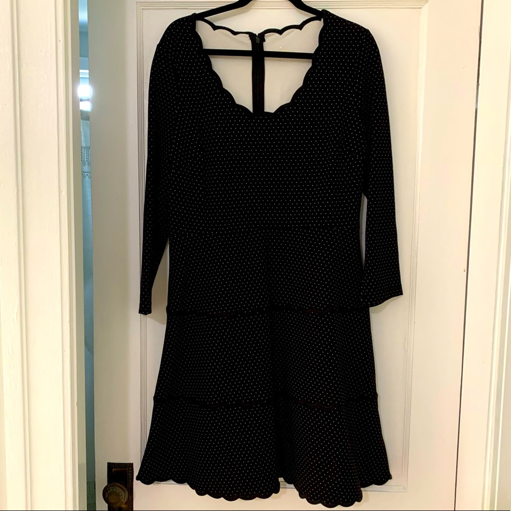 Kate Spade B/W polka dot Scalloped Dress
